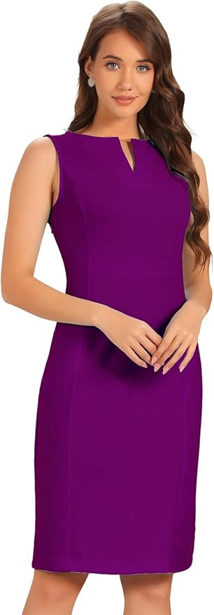 Allegra K Women's Work Sheath Dress Sleeveless Business Office Pencil Dresss | Amazon (US)