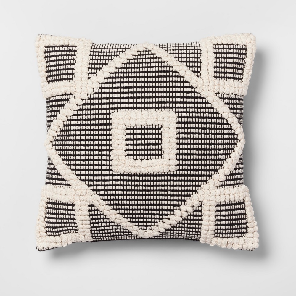 Square Diamond Pillow Black/Cream - Opalhouse | Target