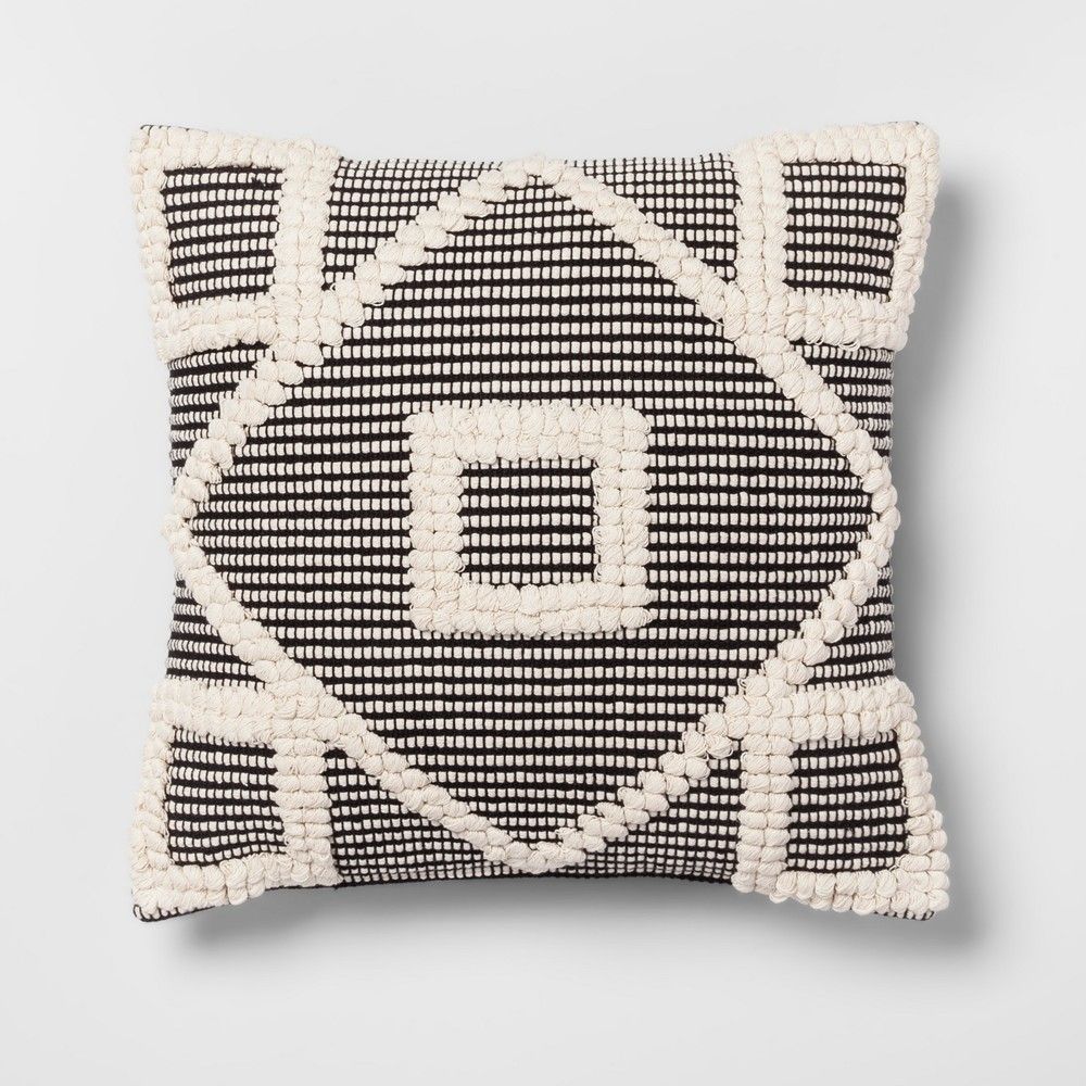 Diamond Square Throw Pillow Black/Cream - Opalhouse | Target