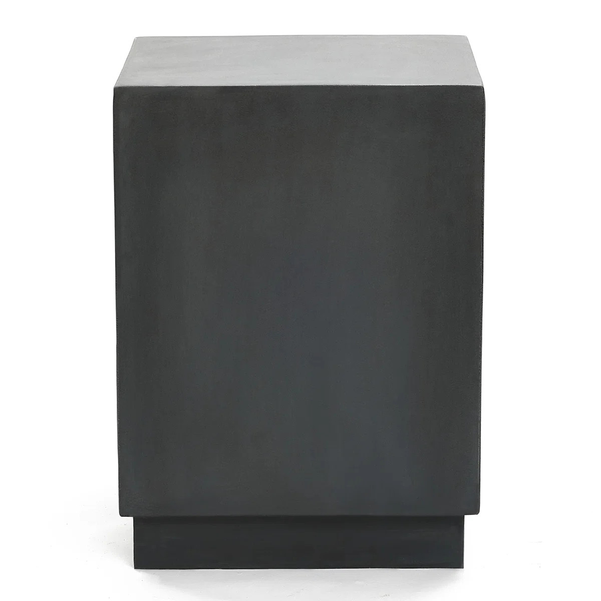 Novato 18" H Cement Square Patio Table, Black Outdoor Side Table | Wayfair North America