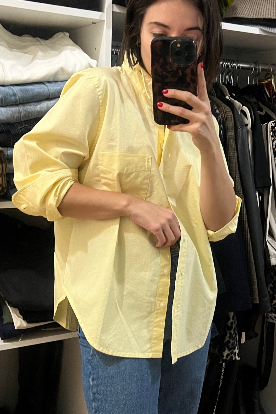 Stunning yellow Oxford shirt! I sized up a bunch to get this oversized look — it’s actually more of a shrunken fit! 

#LTKFallSale