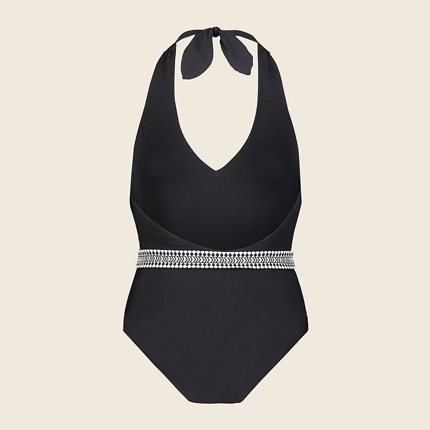 lemlem Sofia deep-V belted one-piece swimsuit | J.Crew US
