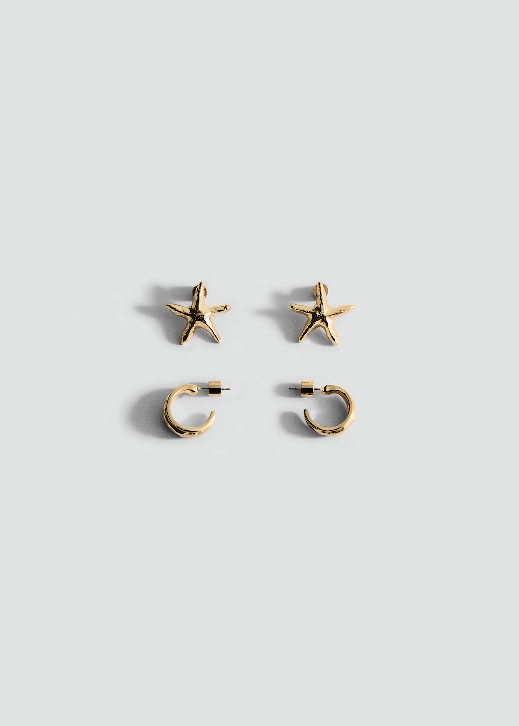 Set of combined textured earrings - Women | MANGO United Kingdom | MANGO (UK)