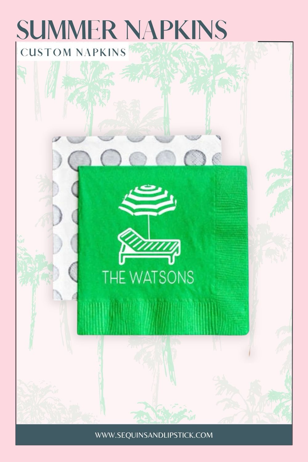 These custom summer napkins are perfect for pool parties. 

 #LTKfoodie #LTKSeasonal #LTKWedding