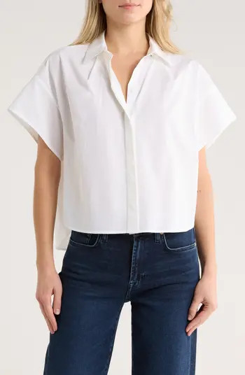 Maura Short Sleeve Cotton Poplin Button-Up Shirt | Nordstrom Rack