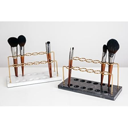 OMBRE HOME Luxury Handmade Natural Marble Lipstick Holder Organizer Display Stand with Gold Brass Ha | Amazon (US)