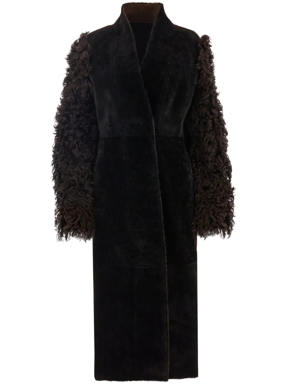 Ferragamo mid-length Shearling Coat - Farfetch | Farfetch Global