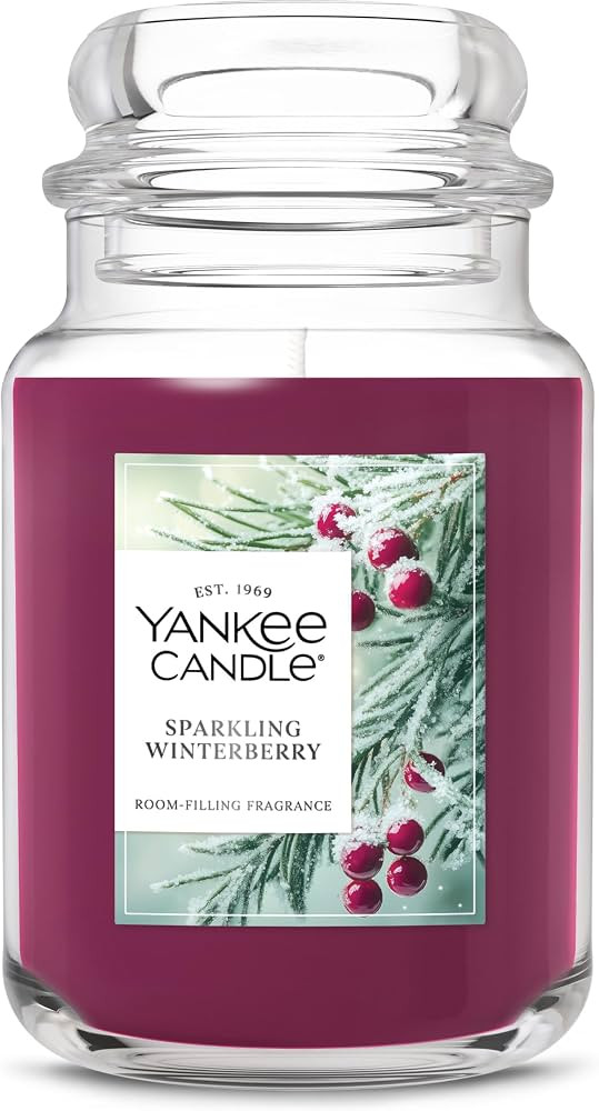 Yankee Candle Sparkling Winterberry Scented Candle, 22oz Large Jar | Amazon (US)