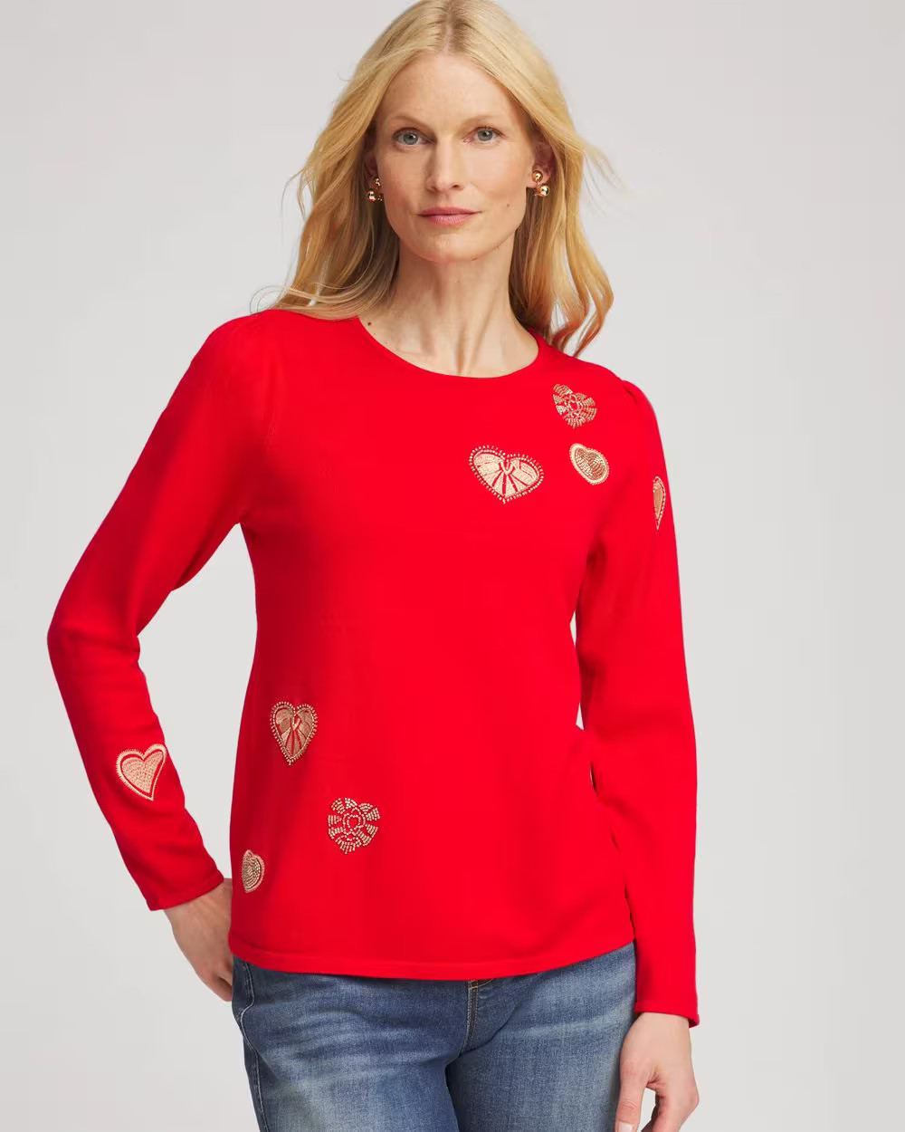 V-Day Embroidered Heart Pullover | Chico's