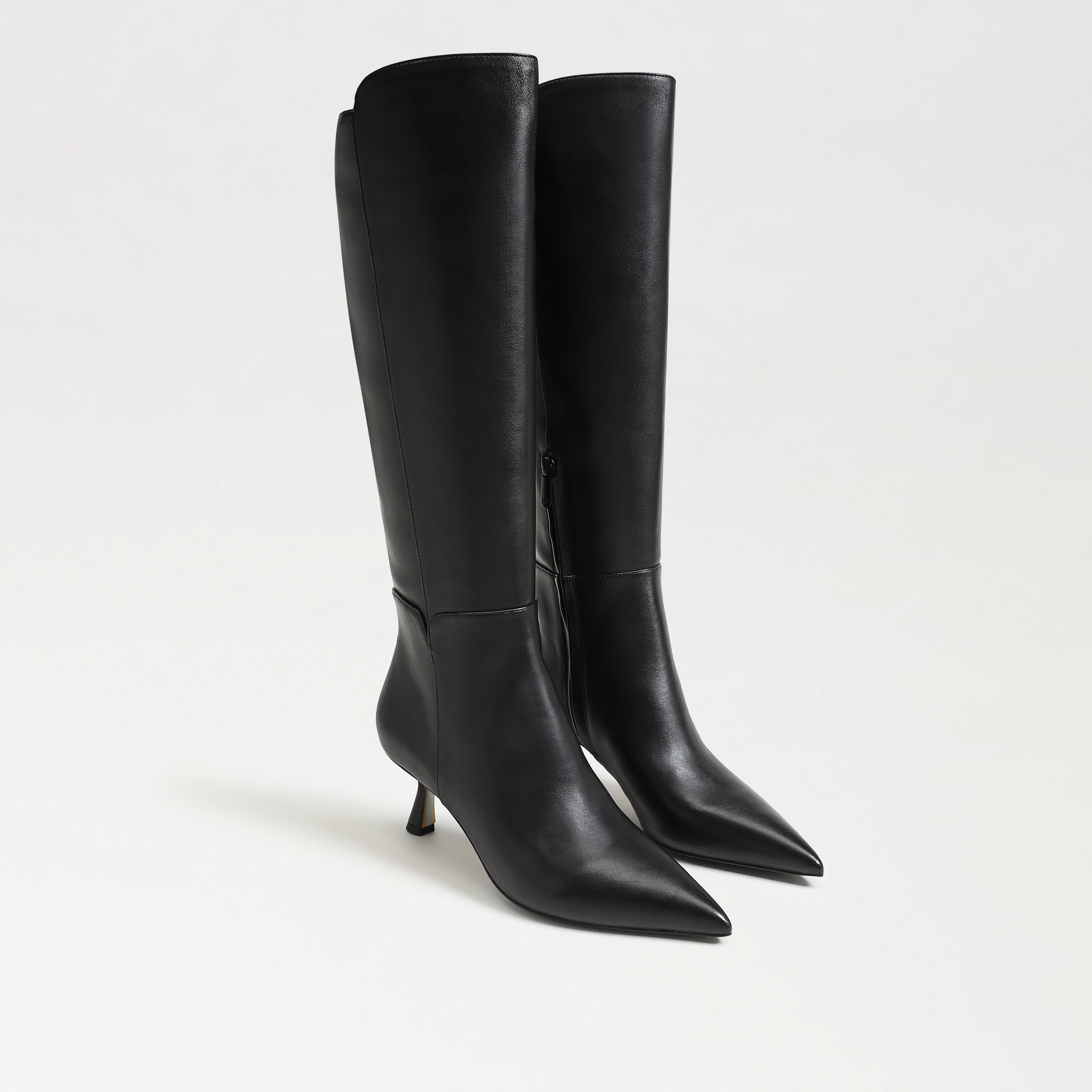 Sam Edelman Taylin Pointed Toe Knee High Boot Black Leather | Sam Edelman