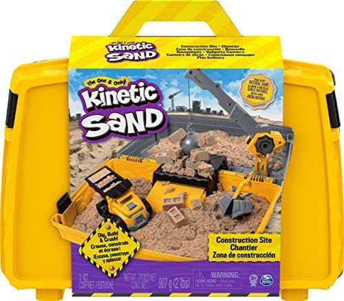Amazon.com: Kinetic Sand, Construction Site Folding Sandbox with Toy Truck and 2lbs of Play Sand,... | Amazon (US)