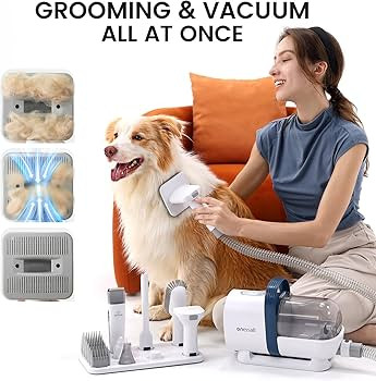 oneisall Dog Hair Vacuum & Dog Grooming Kit, Pet Grooming Vacuum with Pet Clipper Nail Grinder, 1... | Amazon (US)