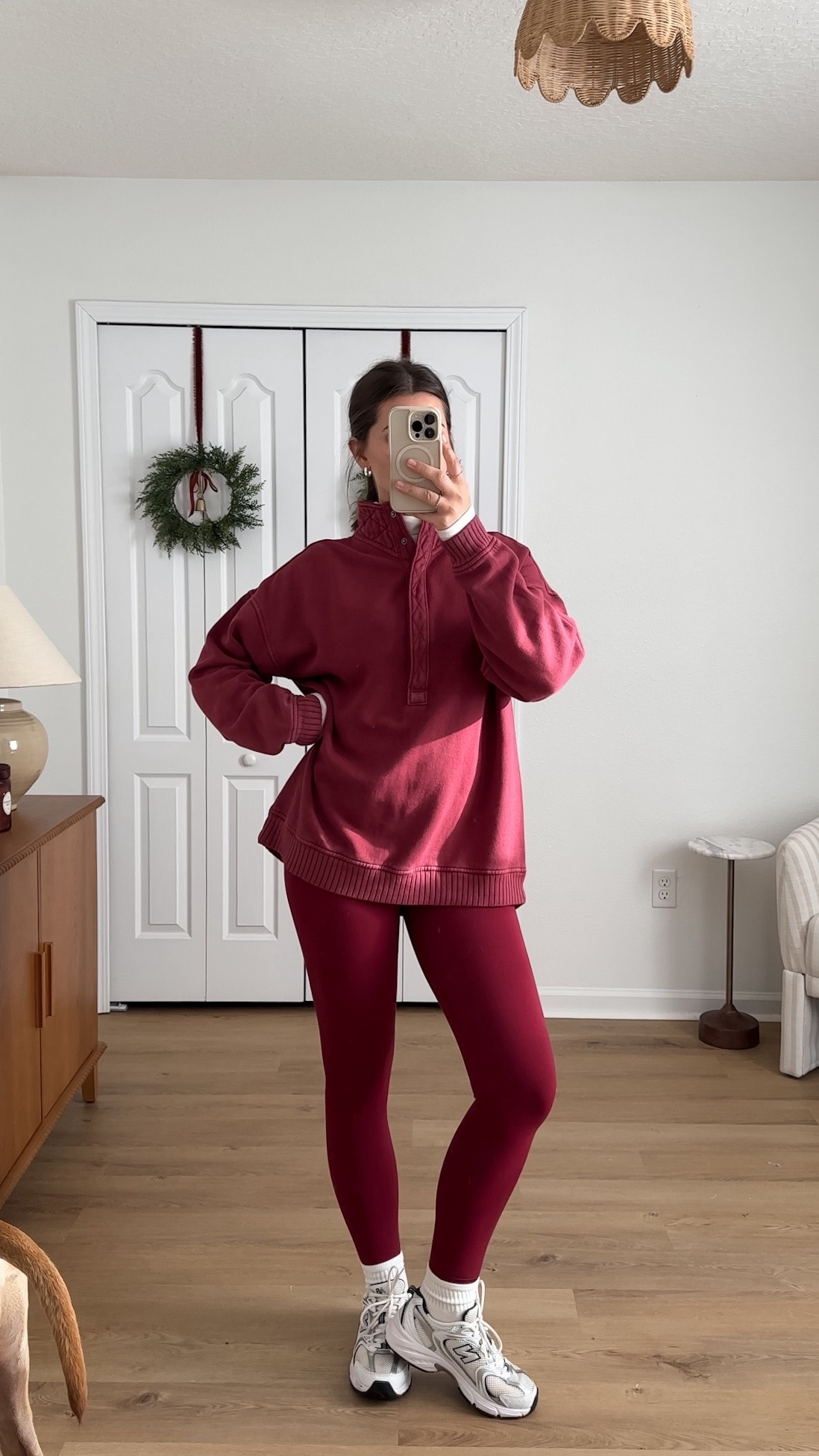 40% off aerie! Loving this color for the holidays 🥀 wearing xs leggings, small sweatshirt 

#LTKSaleAlert #LTKActive #LTKCyberWeek