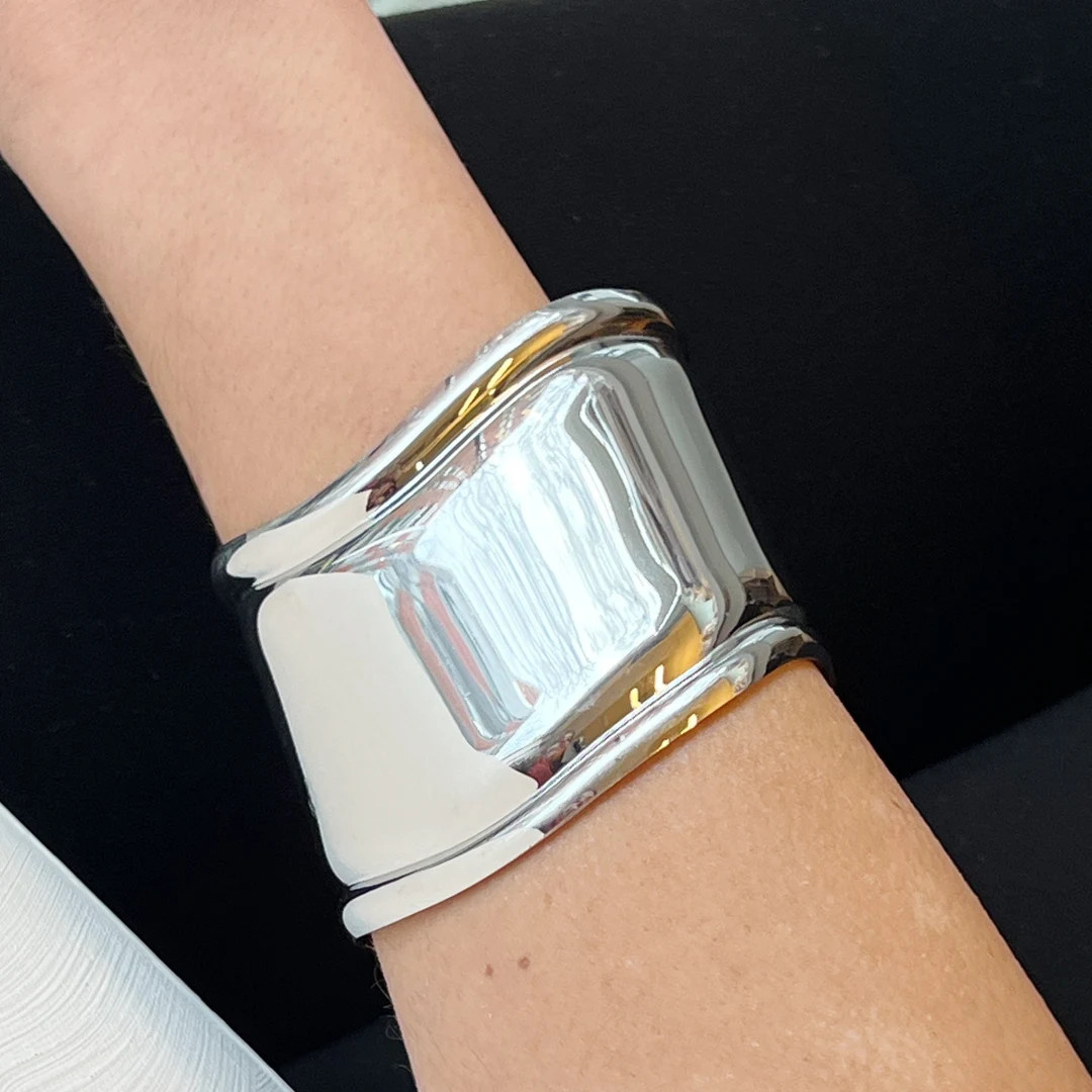 Silver Vintage Bone Cuff Bracelet, Handmade Wide Cuff Bracelet, Geometric Bracelet, Bold Cuff Bra... | Etsy (US)