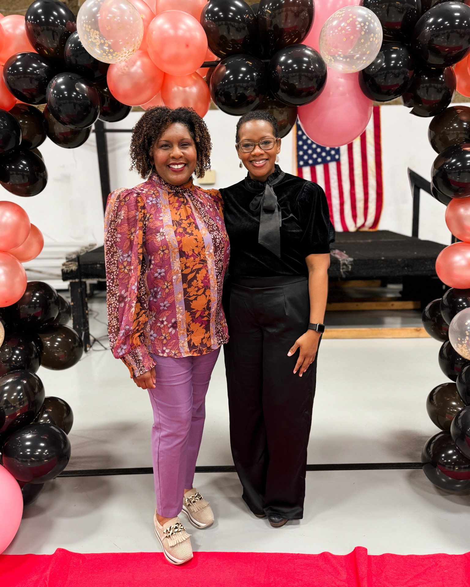Sister Sister ♥️♥️ Stepping out in our tops from Avara! Save 30% off sitewide today!! My satin pants are from Walmart! If you need some dressy trousers that don’t break the bank, check them out. Wearing a large in both pieces. Meletha’s top is from Avara too. 💜 #avara #avaraista #avaraambassador #sisters #holidaystyle #midsize #affordablefashion #holidayoutfit #walmartfashion #walmartfind 

#LTKHoliday #LTKmidsize #LTKsalealert