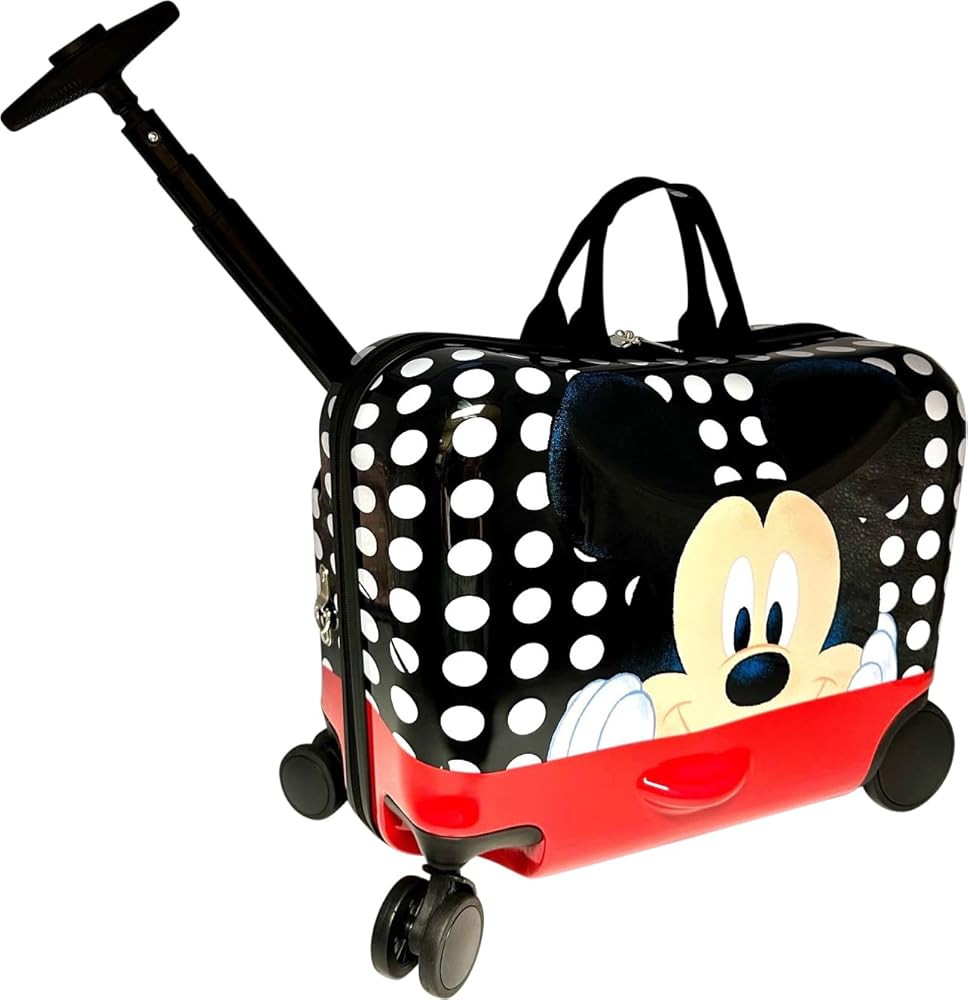 Fast Forward Ride-On 18" Suitcase For Kids/Tow-Along Toddler Carry-On Luggage With Wheels (Mickey... | Amazon (US)