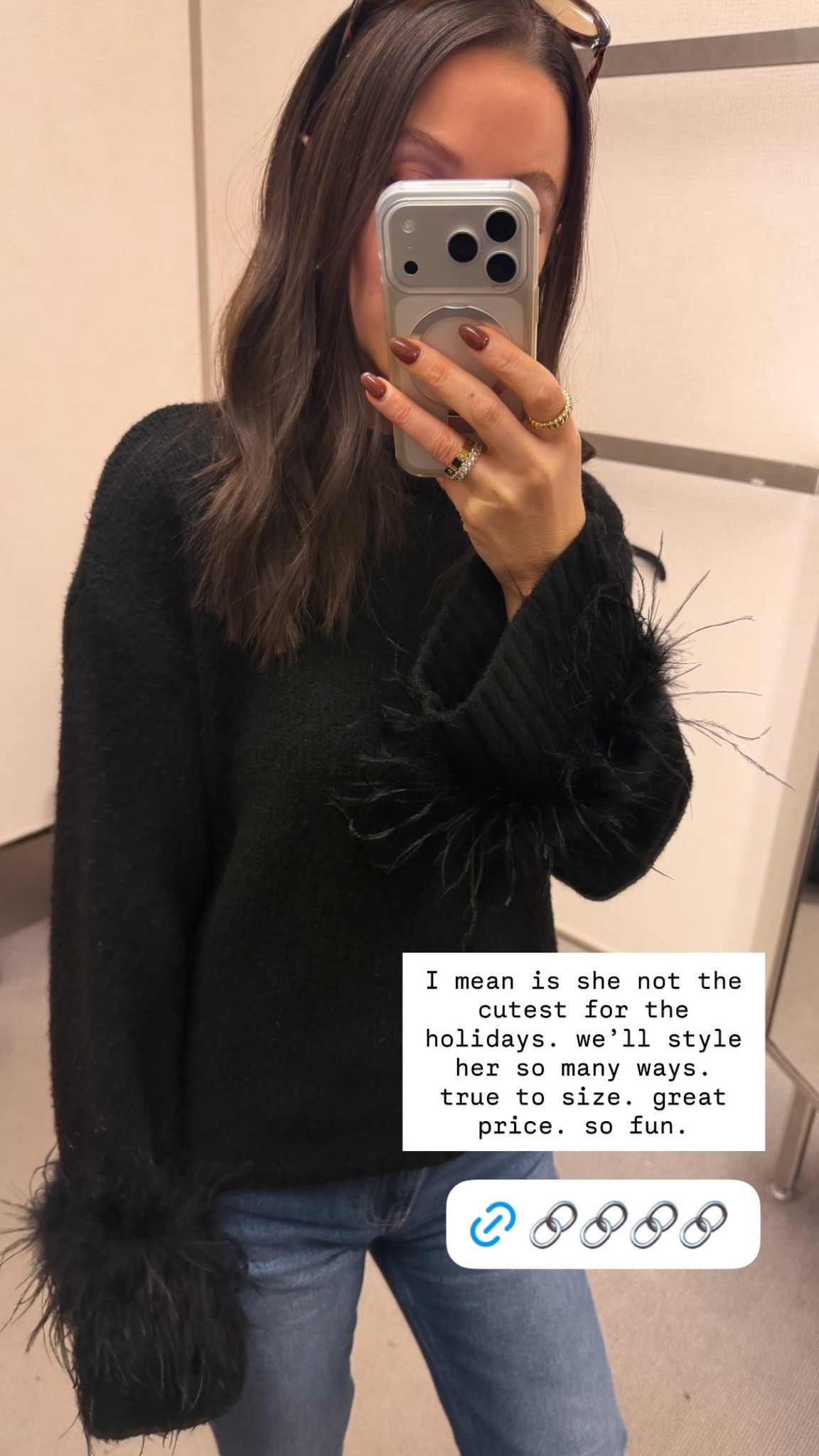 I mean is she not the cutest for the holidays. we’ll style her so many ways. true to size. great price. so fun.