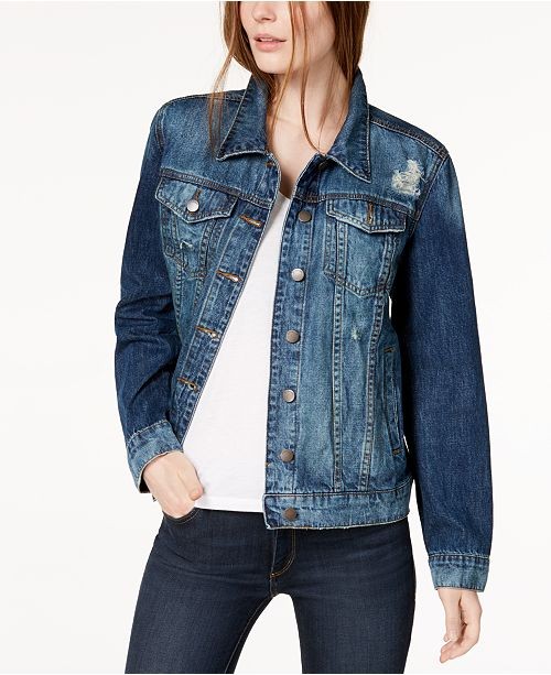 STS Blue Cotton Boyfriend Denim Jacket & Reviews - Jackets & Vests - Juniors - Macy's | Macys (US)