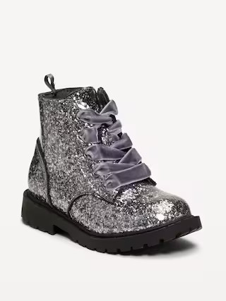 Glitter Side-Zip Combat Boots for Toddler Girls | Old Navy (US)