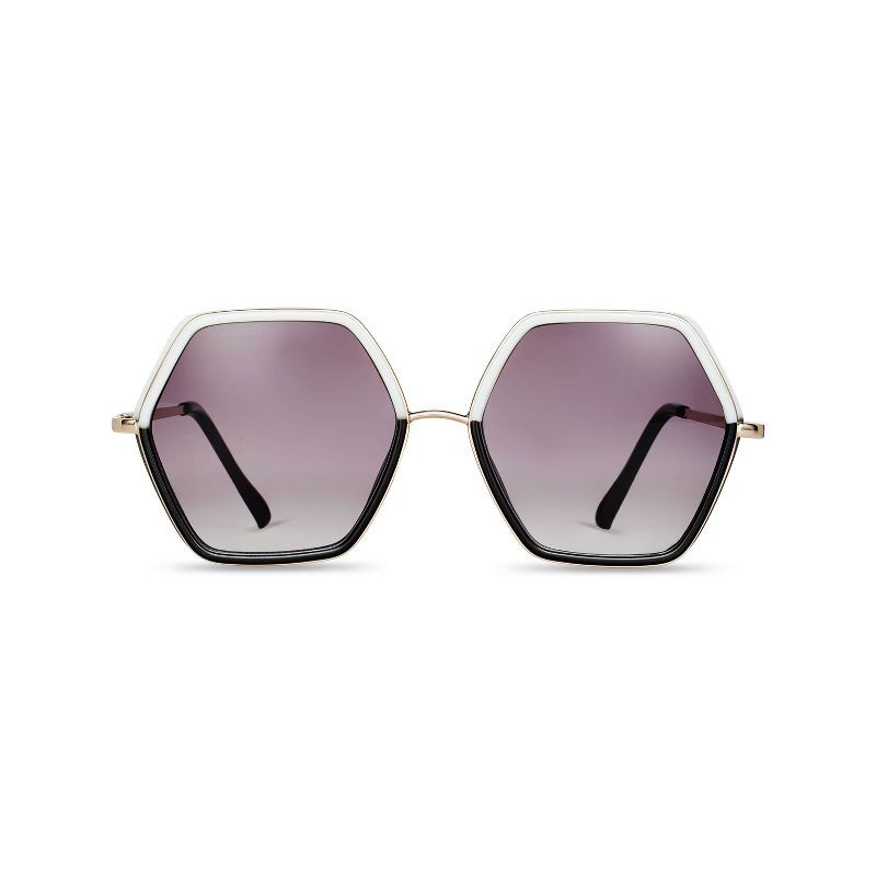 Oversized Geometric Colorblock Sunglasses - Tabitha Brown for Target Black/White | Target