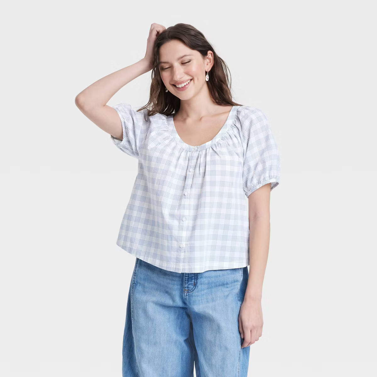 Women's Puff Short Sleeve Blouse - Universal Thread™ | Target