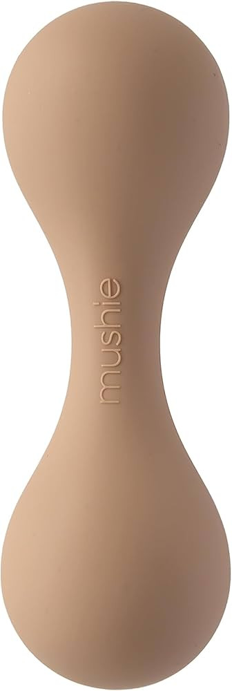 mushie Silicone Baby Shaker Rattle Toy | Ages 3+ Months (Natural) | Amazon (US)