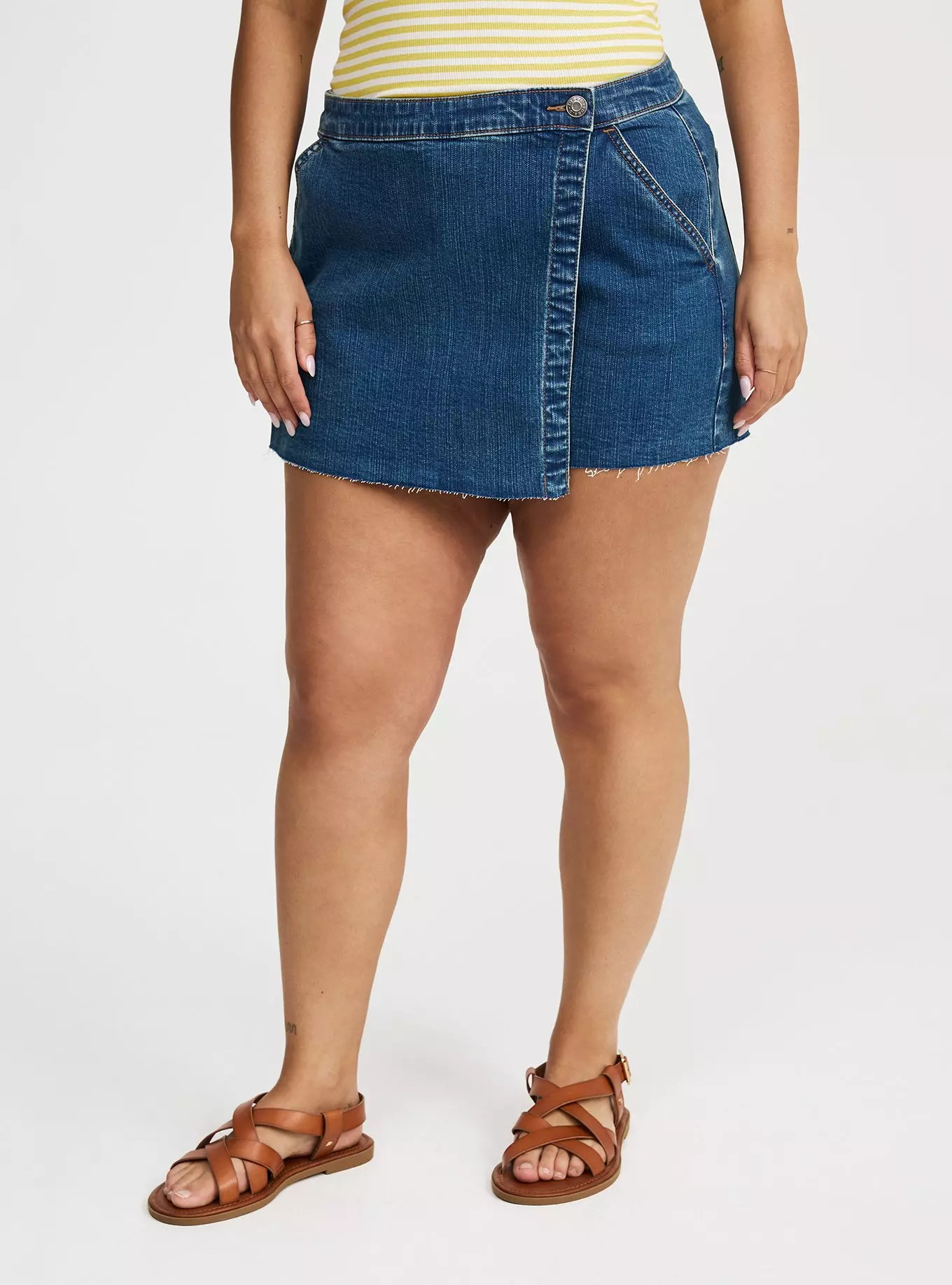 Mid-Rise Denim Skort | Torrid (US & Canada)