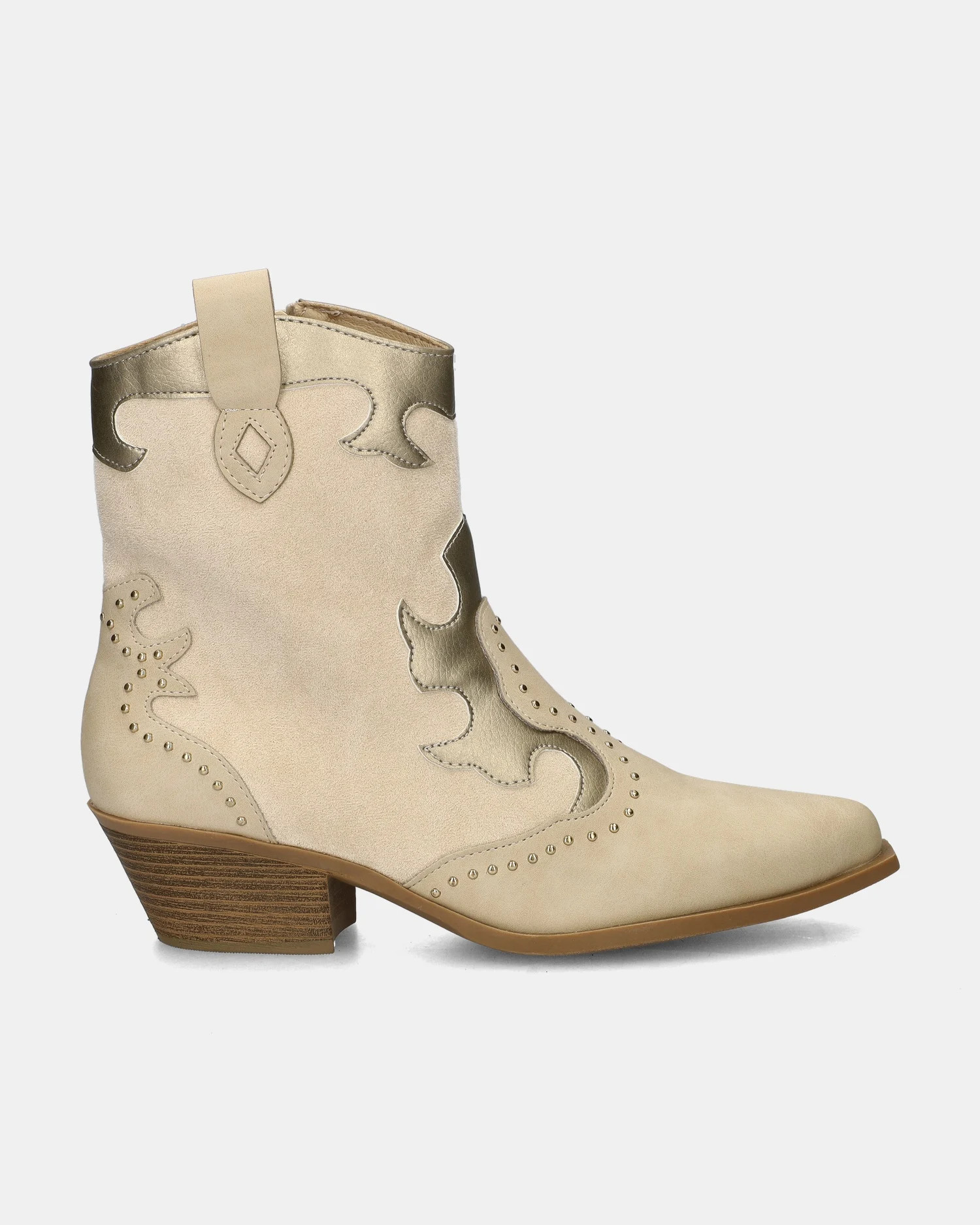 Nelson - Enkellaarsjes voor dames - Beige | Nelson Schoenen NL