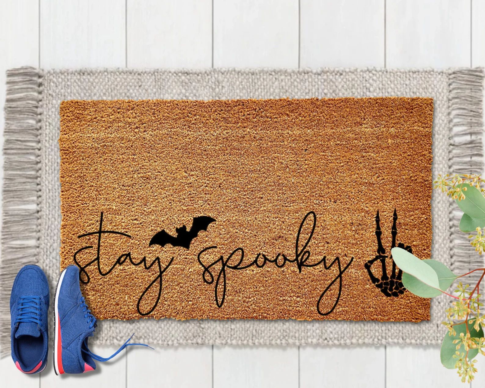 Halloween Doormat Stay Spooky Welcome Mat Halloween Door - Etsy | Etsy (US)