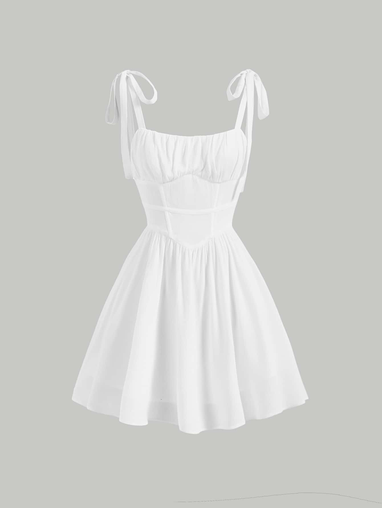 SHEIN MOD Tie Shoulder Ruffle Hem Dress | SHEIN