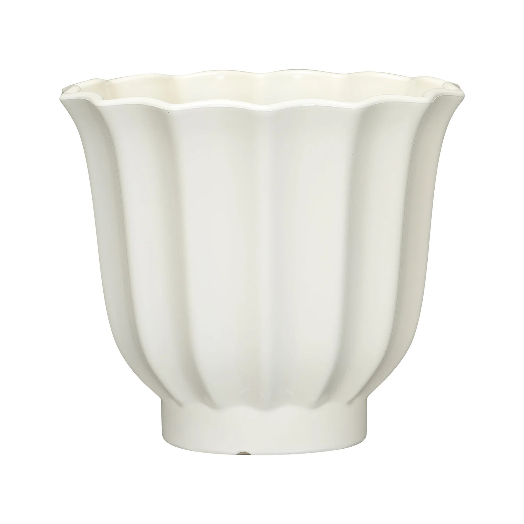 Mainstays Lillian 10" x 10" x 9" Round Vanilla Dream 100% Recycled Resin Planter | Walmart (US)