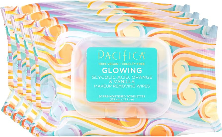 Pacifica Beauty | Glowing Makeup Remover Wipes | Gycolic Acid, Coconut Water, Aloe Infused | Dail... | Amazon (US)