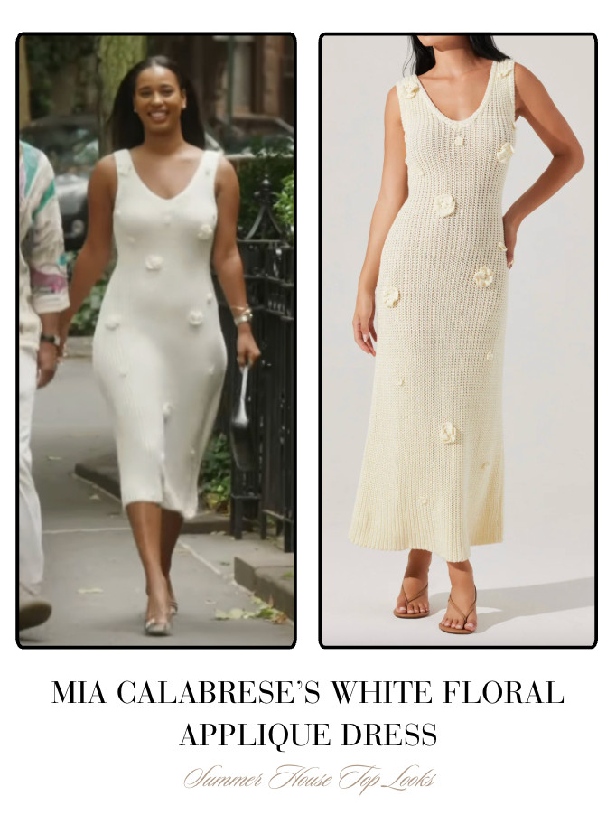 Mia Calabrese's White Floral Applique Dress 

 