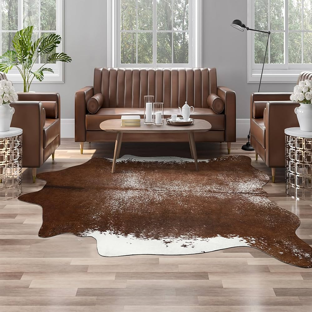 AROGAN Western Decor Faux Fur Cowhide Rug, Middle Size Premium Animal Skin Cow Hide Rug, Sturdy C... | Amazon (US)