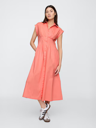 Poplin Maxi Shirtdress | Gap Factory
