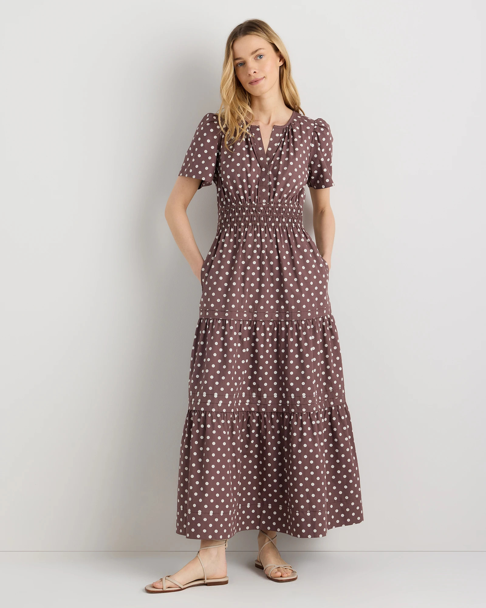 Quince | Women's Poplin Tiered Maxi Dress in Cornflower Blue, Size XL, Cotton | Quince