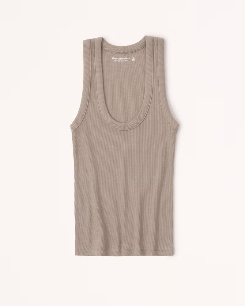 Essential Rib Tuckable Scoopneck Tank | Abercrombie & Fitch (US)