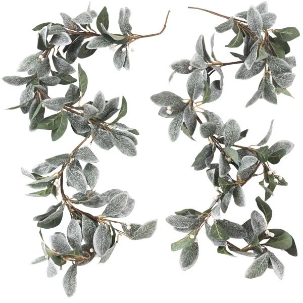 Cricklade Decorative Frosted Leaf Branch Garland | Wayfair North America