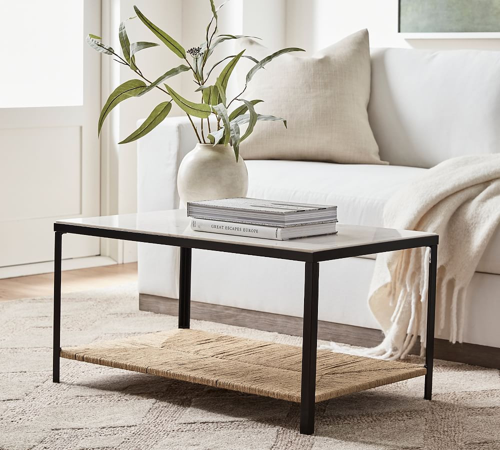 Theo Rectangular Marble Coffee Table | Pottery Barn (US)