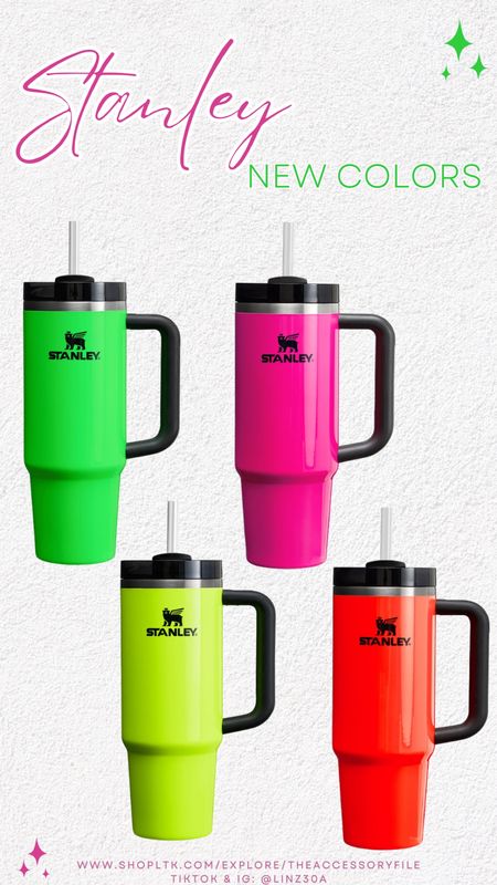 New Stanley tumblers. 

Colors available in both 30oz and 40oz. 

Travel cup, beach accessories, insulated cup, neon Stanley, spring fling 

#LTKtravel #LTKfindsunder50 #LTKfindsunder100