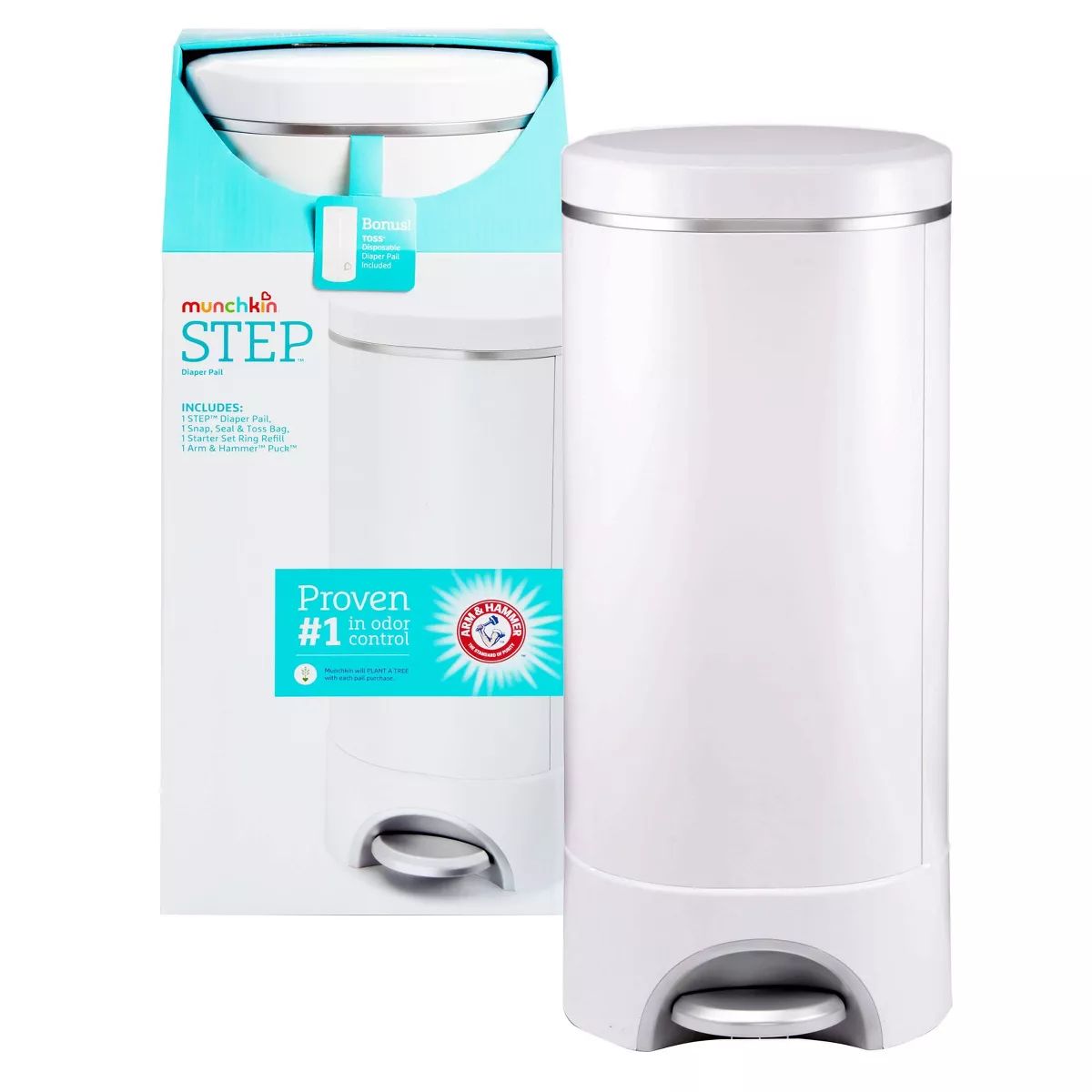 Munchkin STEP Diaper Pail, Powered by Arm & Hammer | Target