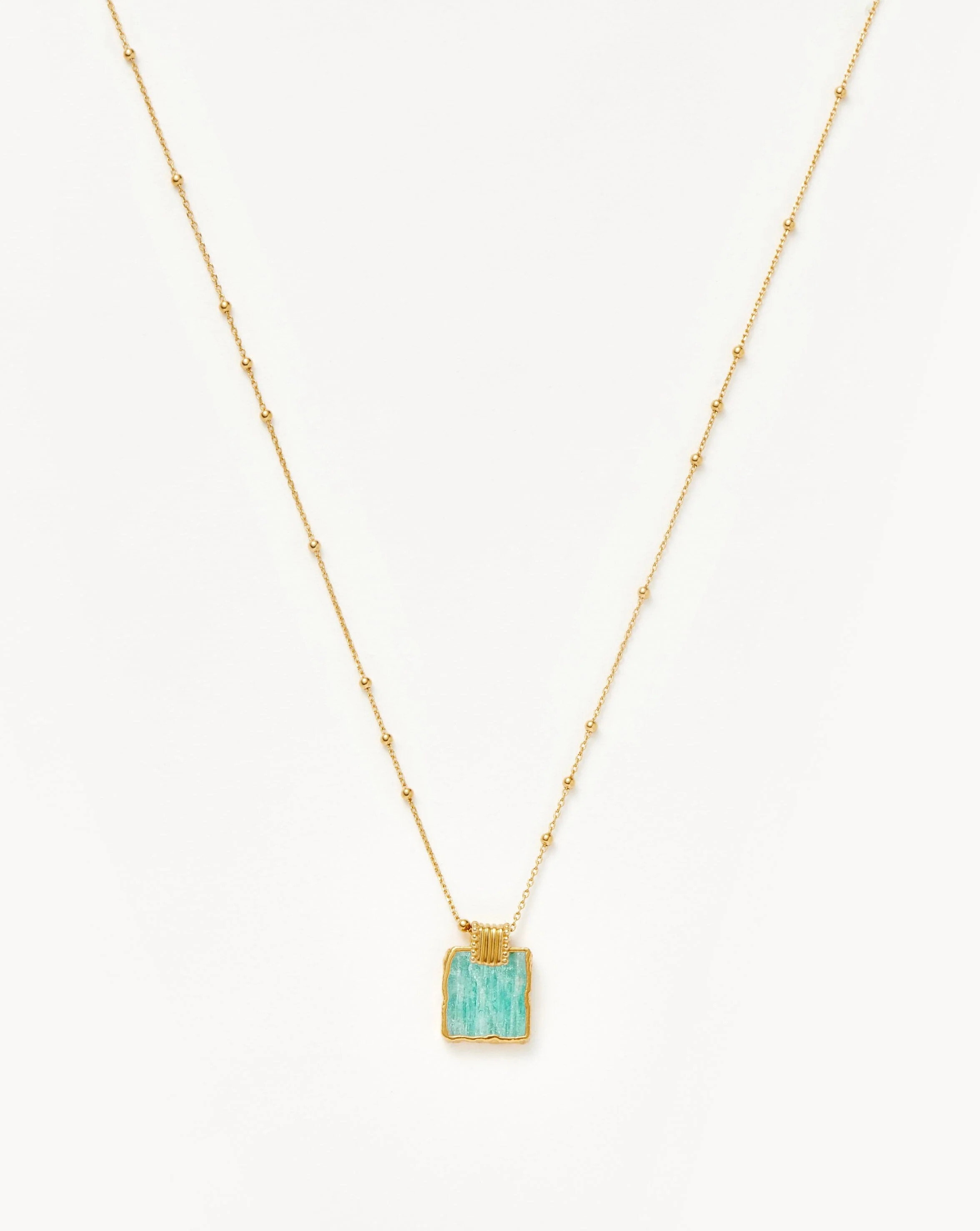 Lena Charm Necklace | 18ct Gold Plated Vermeil/Amazonite | Missoma