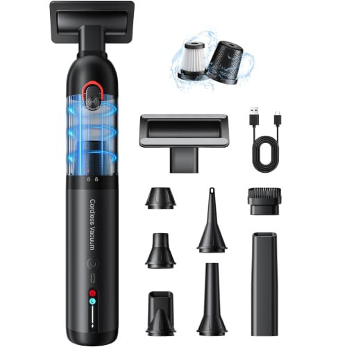AOHPEGN Cordless Car Vacuum XJ02, 21KPa Portable Handheld Car Vacuum Cleaner, Pre-Filter & HEPA Filter System, 7800mAh Battery, Mini Vacuum with Multi Nozzles for Car, Home, Office, Pet Hair Cleaning | Amazon (US)