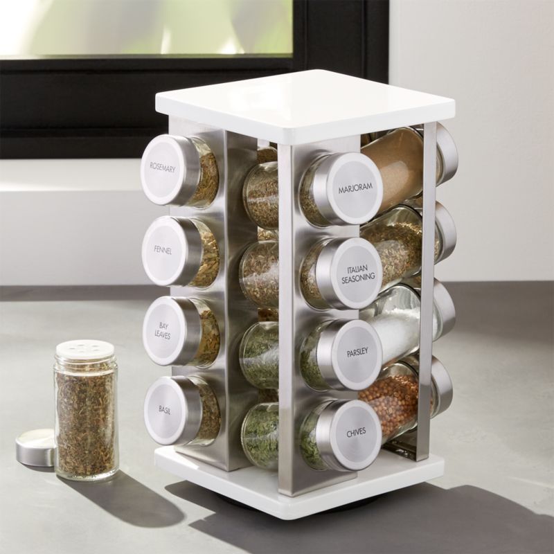 16-Bottle White Spice Rack + Reviews | Crate and Barrel | Crate & Barrel