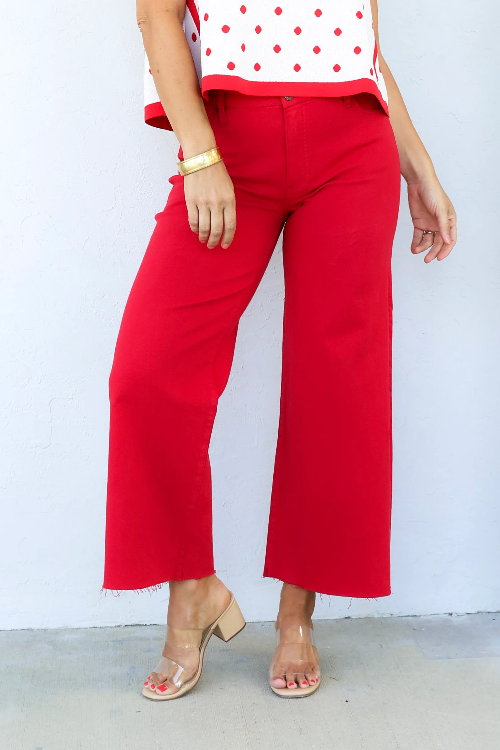 Meg Tomato High Rise Wide Leg Jean Tomato / 0 | The Willow Tree