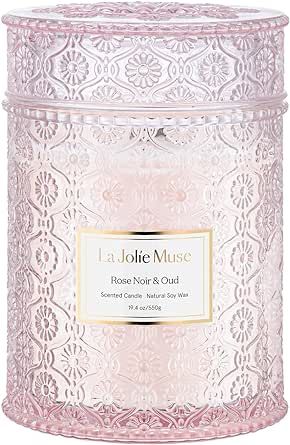 LA JOLIE MUSE Rose Noir & Oud Scented Candle, Rose Candle for Home, Candle Gift for Women, Wood W... | Amazon (US)