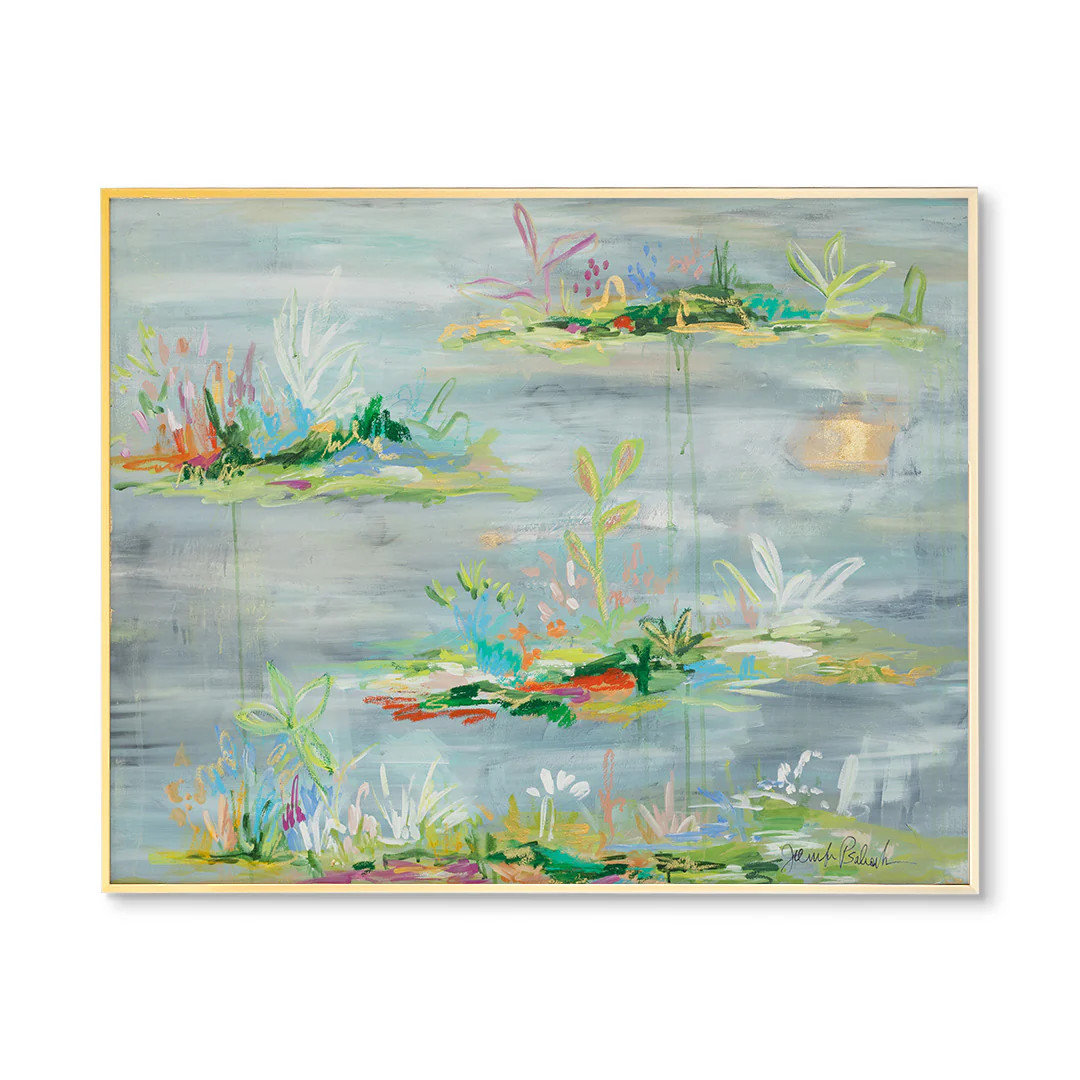 Vibrant Horizons | Modern Pink & Green Abstract Flower Art Print | Urban Garden Prints