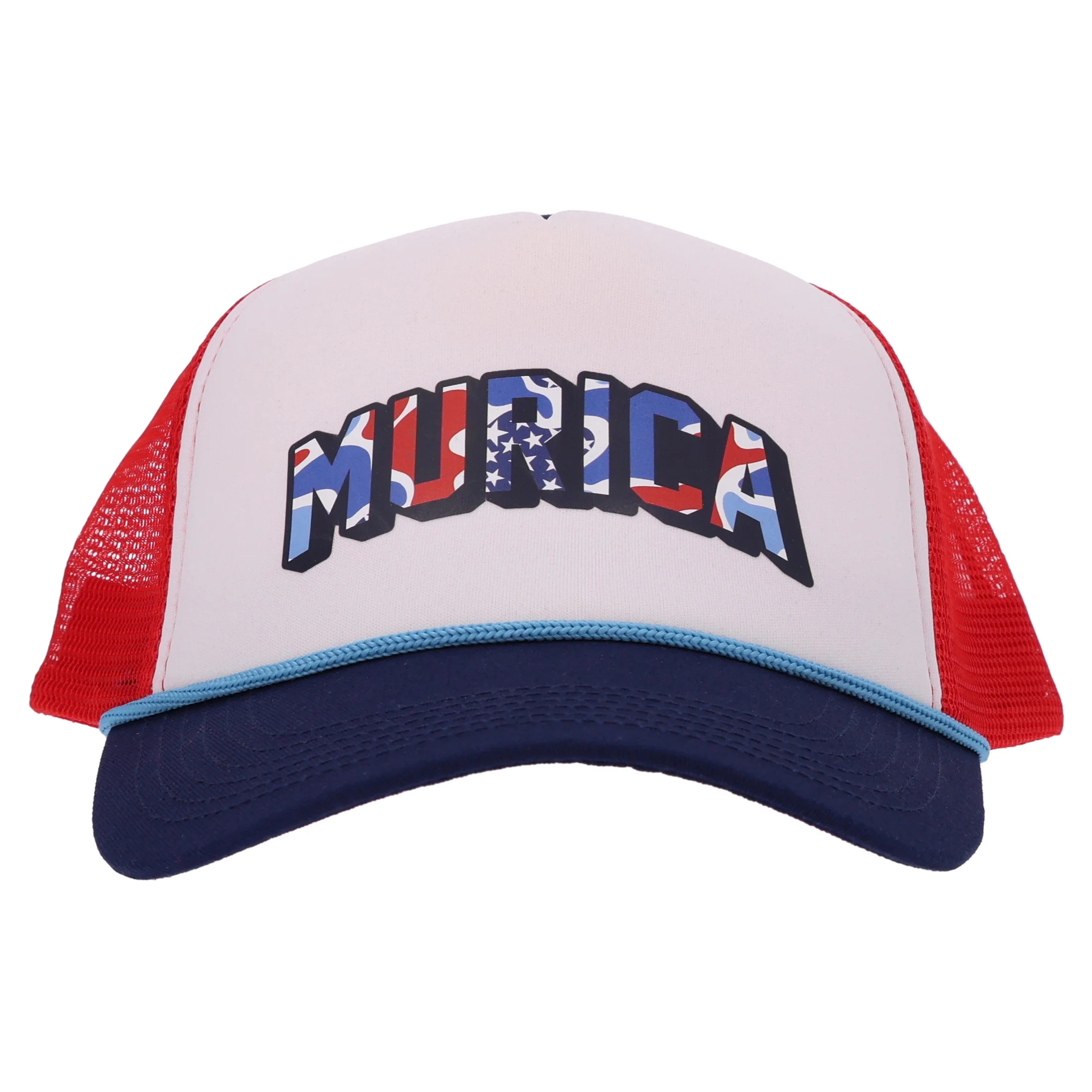 Way To Celebrate Patriotic Murica Trucker Hat for Adults, Red/White/Blue, One Size | Walmart (US)