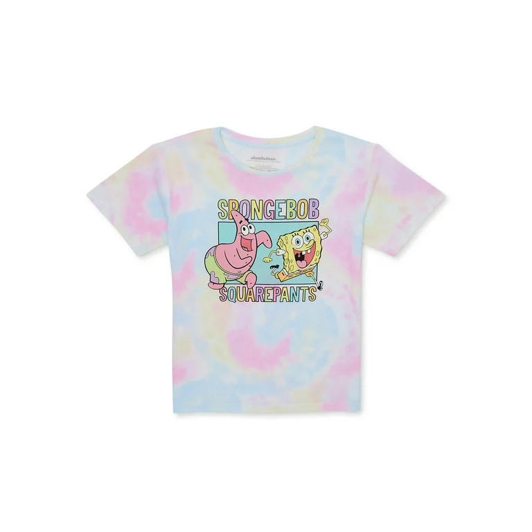 Nickelodeon Girls SpongeBob Tie-Dye Graphic T-Shirt, Sizes 4-18 | Walmart (US)