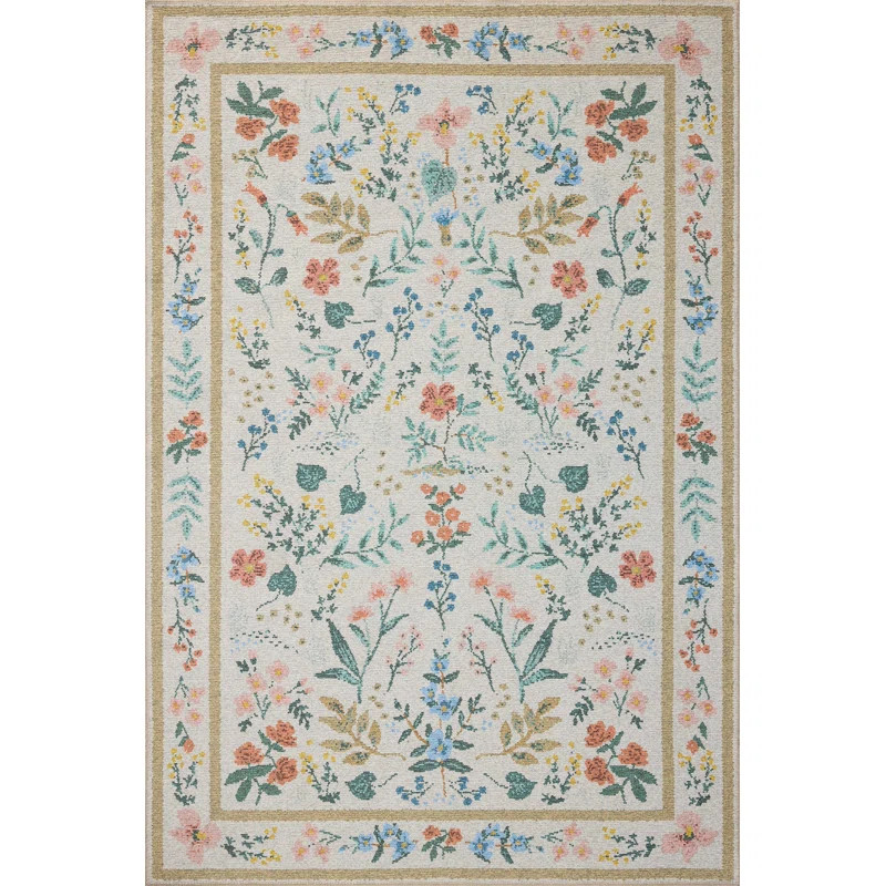 Rifle Paper Co. x Loloi Wildwood Cream Area Rug | Wayfair North America